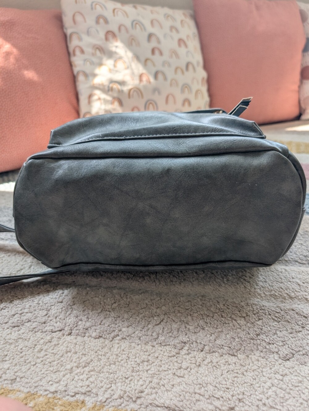 Modern+Chic Brielle Backpack Purse Convertible Bag Vegan Grey Removable Strap - Picture 4 of 11
